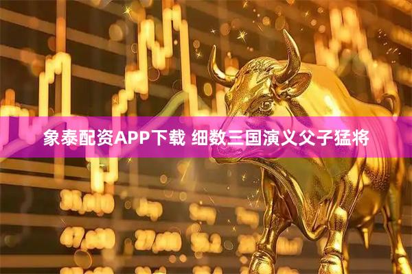 象泰配资APP下载 细数三国演义父子猛将